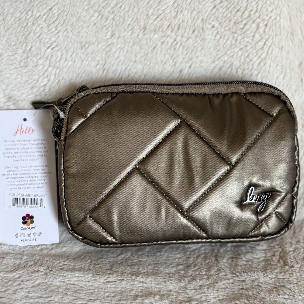 NWT Lug Coupe SE Convertible Crossbody Bag Metallic Walnut
